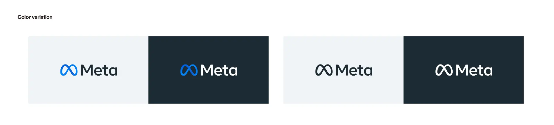 Meta（メタ）のブランドロゴ刷新事例 立体表現と細部調整の分析 Metaのネガポジ背景比較