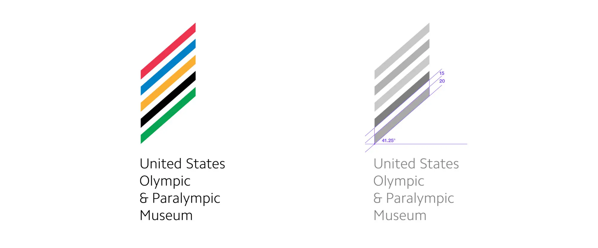 米国オリンピック&パラリンピックミュージアムのブランドロゴ事例 グリッド分析