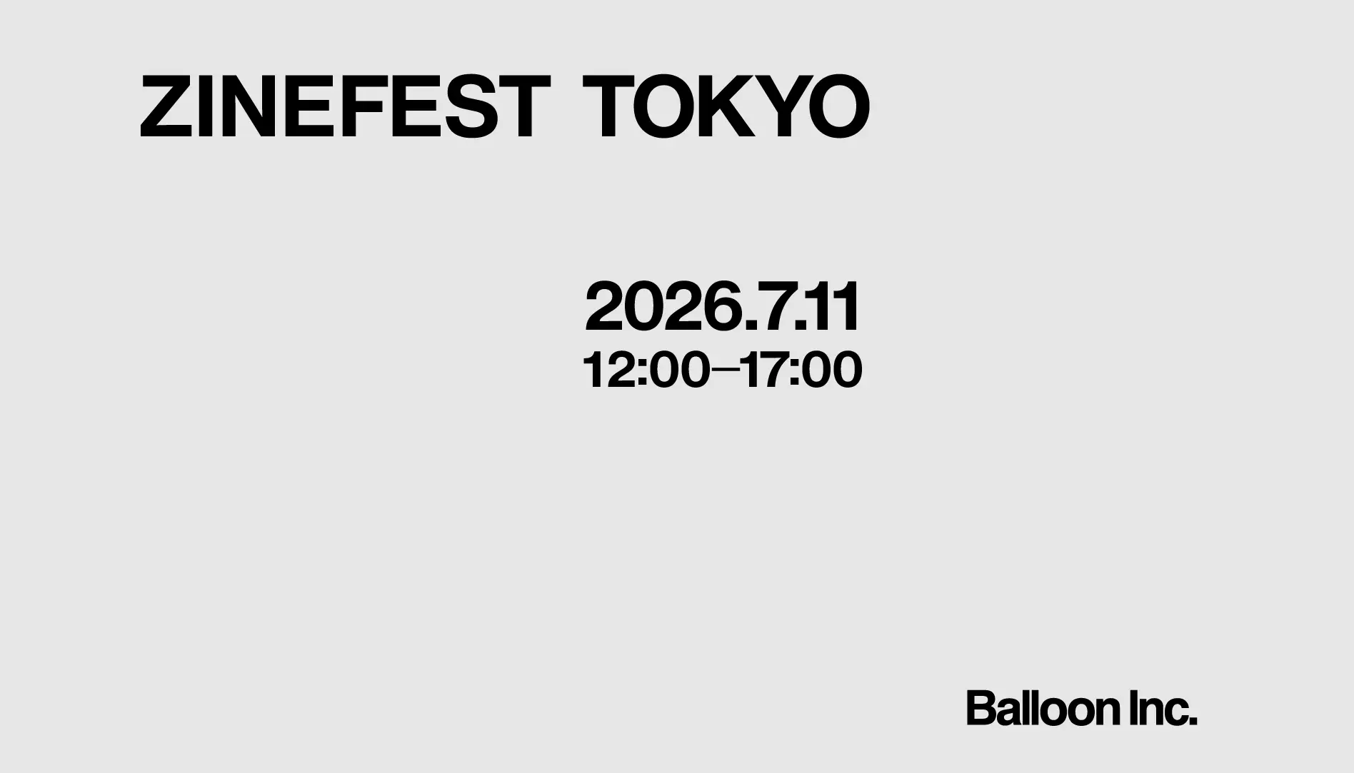 260711ZINEフェス東京にBalloon Inc. が出展します