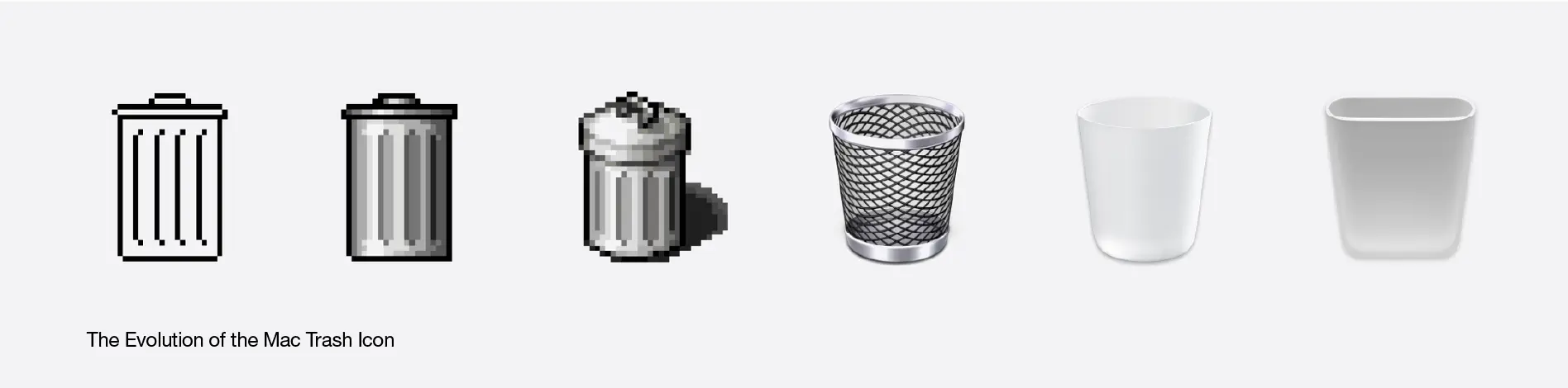 アップルによるMacOSのゴミ箱アイコンデザインの変遷